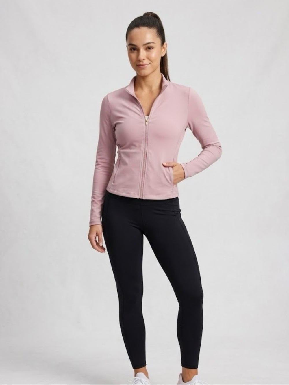 Aritzia Dusty Pink Zip-Up Athletic Jacket 903